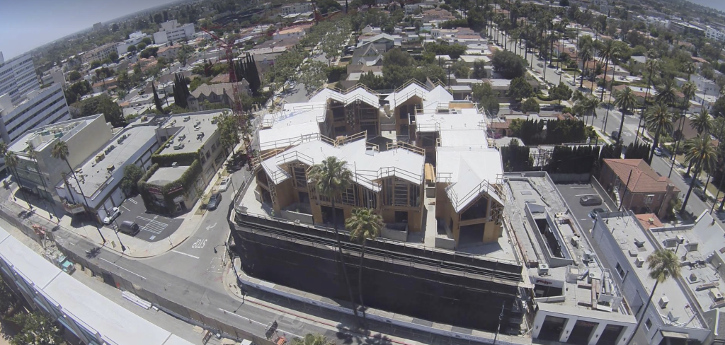 skyview of site of construction project