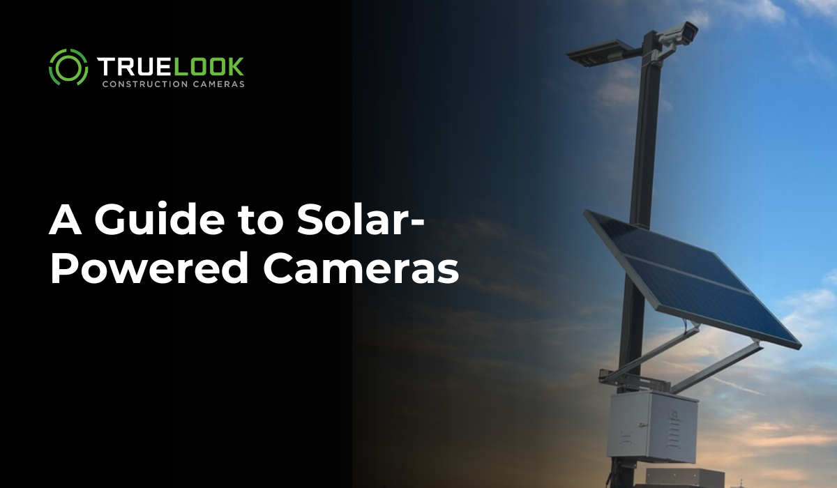 construction camera with a solar panel