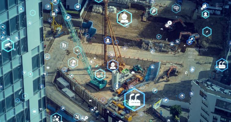 AI Insights overlayed on a construction site